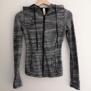 Lululemon Define Jacket Hooded Zip Up Heathered Grey Black Size 2